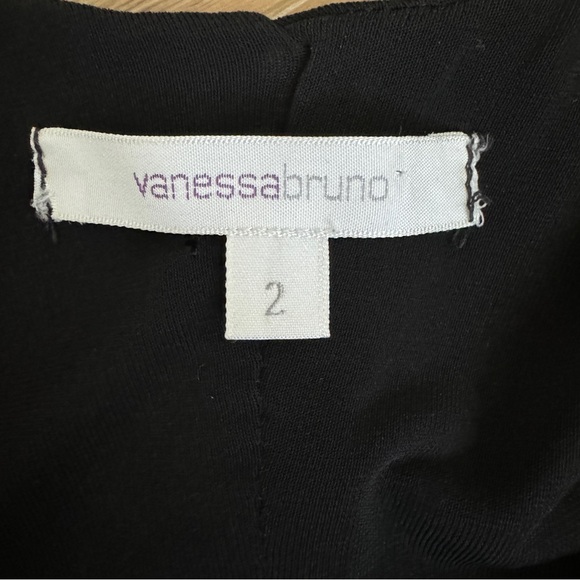 Vanessa Bruno Black Silk Draped Front Dress in Size 2 - Picture 5 of 6